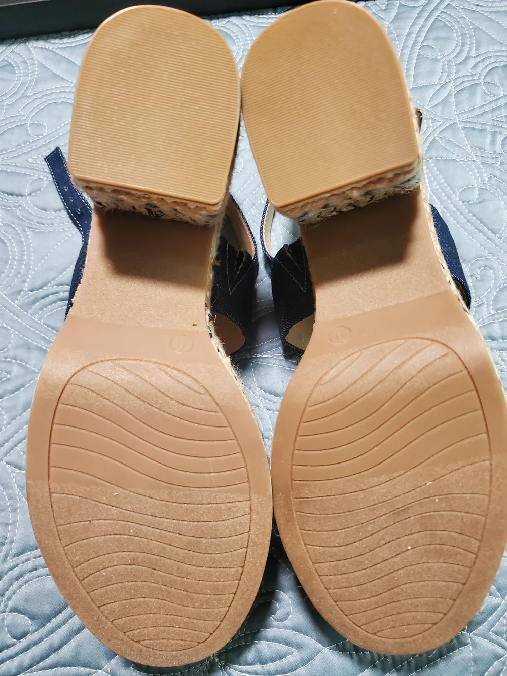 Limelight Navy and Natural Espadrille Wedge Sandals